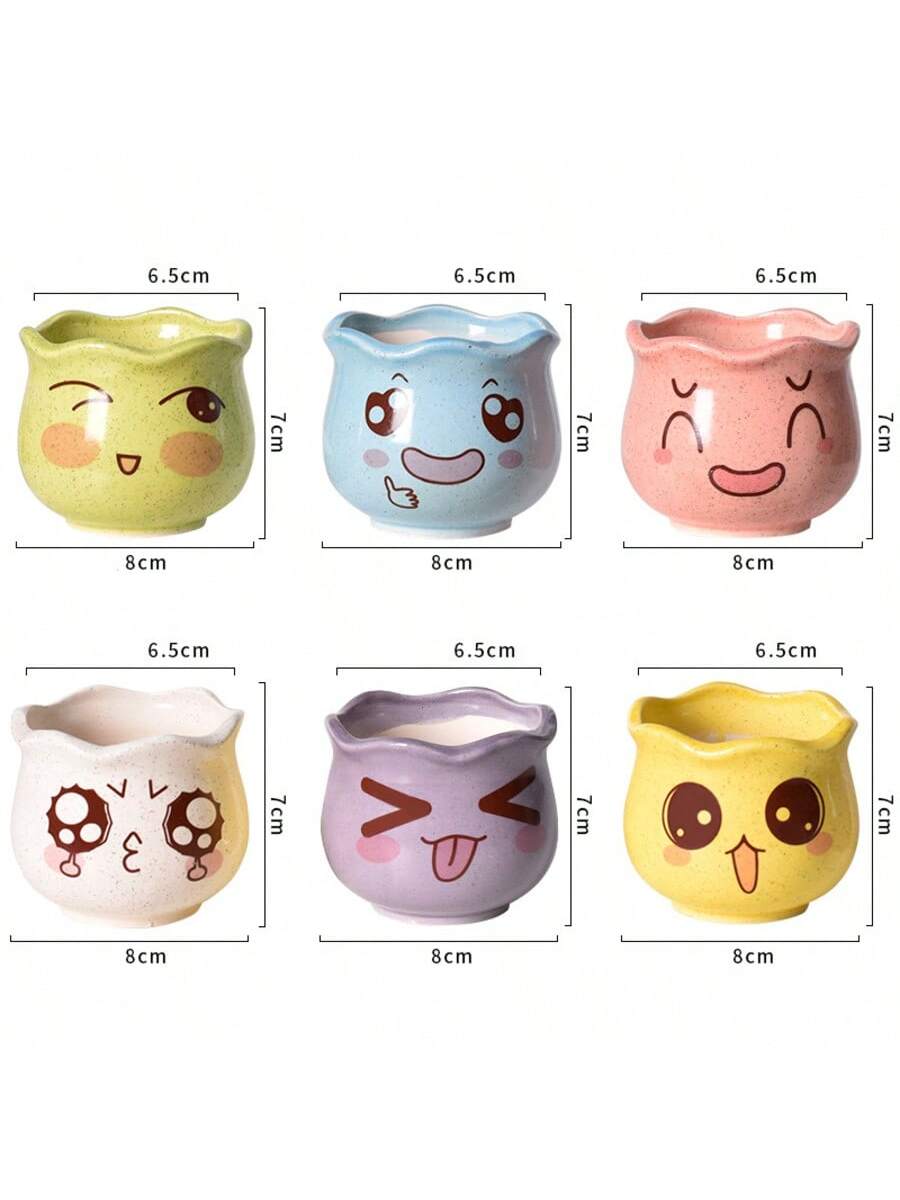 6pcs/set Cartoon Cute Ceramic  - Aloe Vera Pot recension och pris